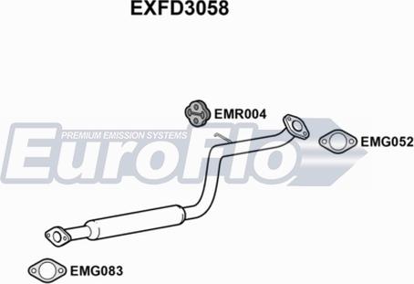 EuroFlo EXFD3058 - Vidējais izpl. gāzu trokšņa slāpētājs www.autospares.lv