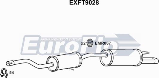 EuroFlo EXFT9028 - Vidējais / Gala izpl. gāzu trokšņa slāpētājs www.autospares.lv