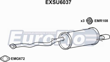 EuroFlo EXSU6037 - Izplūdes gāzu trokšņa slāpētājs (pēdējais) www.autospares.lv