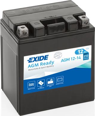 Exide AGM12-14 - Startera akumulatoru baterija www.autospares.lv