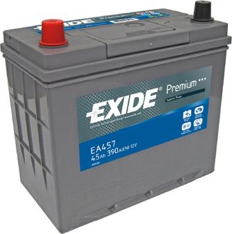 Exide EA457 - Startera akumulatoru baterija www.autospares.lv
