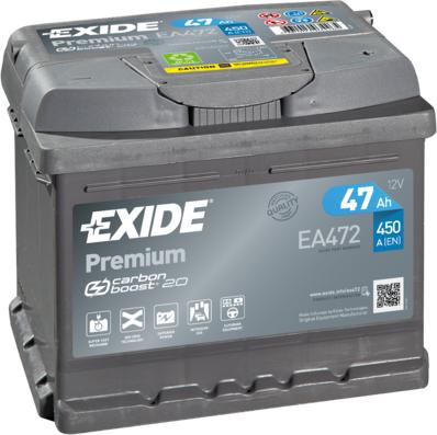Exide EA472 - Startera akumulatoru baterija www.autospares.lv