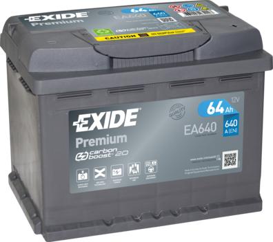 Exide EA640 - Startera akumulatoru baterija www.autospares.lv