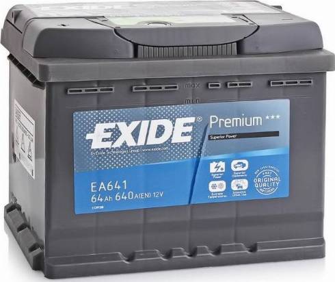 Exide EA641 - Startera akumulatoru baterija www.autospares.lv