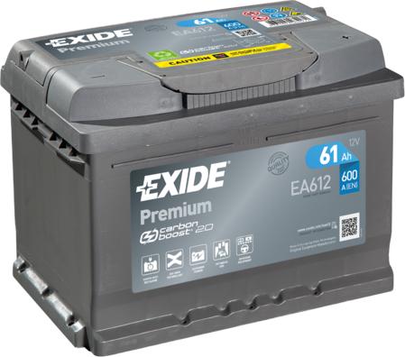Exide EA612 - Startera akumulatoru baterija www.autospares.lv