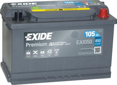Exide EA1050 - Startera akumulatoru baterija www.autospares.lv