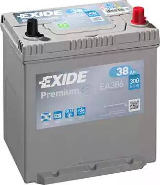 Exide EA386 - Startera akumulatoru baterija www.autospares.lv