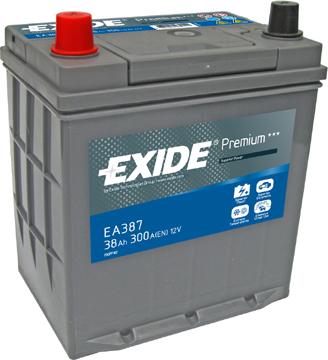 Exide EA387 - Startera akumulatoru baterija www.autospares.lv