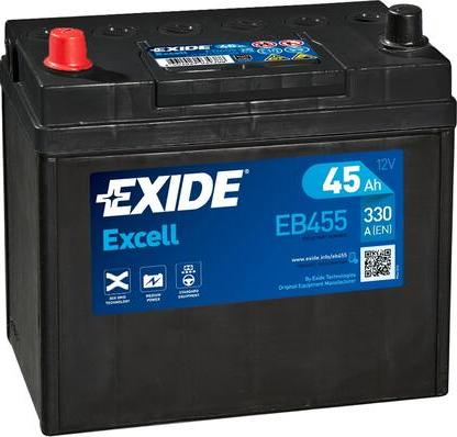 Exide EB455 - Startera akumulatoru baterija www.autospares.lv