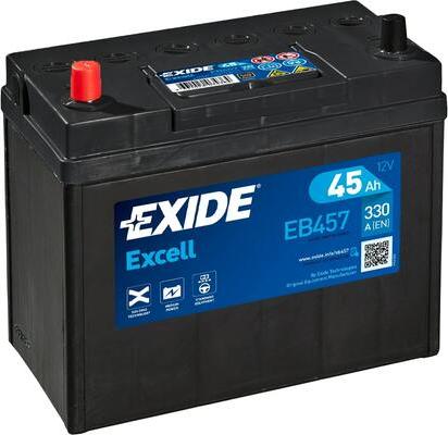 Exide EB457 - Startera akumulatoru baterija www.autospares.lv