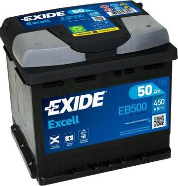 Exide EB500 - Startera akumulatoru baterija www.autospares.lv