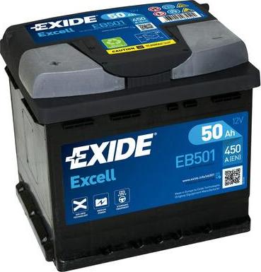 Exide EB501 - Startera akumulatoru baterija www.autospares.lv