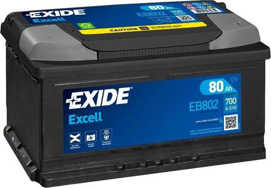 Exide EB802 - Startera akumulatoru baterija www.autospares.lv