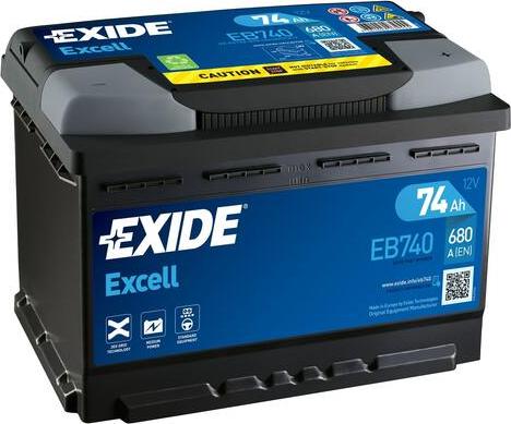 Exide EB740 - Startera akumulatoru baterija www.autospares.lv