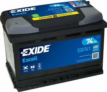 Exide EB741 - Startera akumulatoru baterija www.autospares.lv