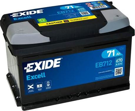 Exide EB712 - Startera akumulatoru baterija www.autospares.lv