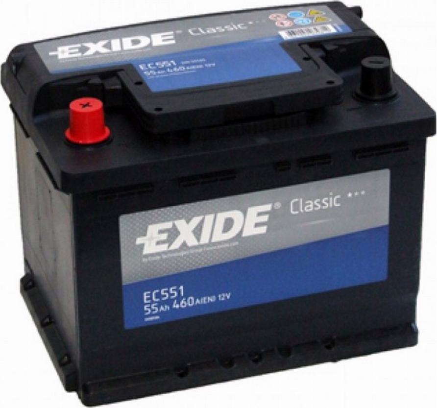 Exide EC551 - Startera akumulatoru baterija www.autospares.lv