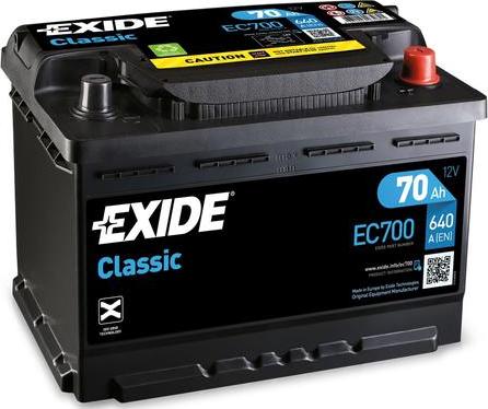 Exide EC700 - Startera akumulatoru baterija www.autospares.lv