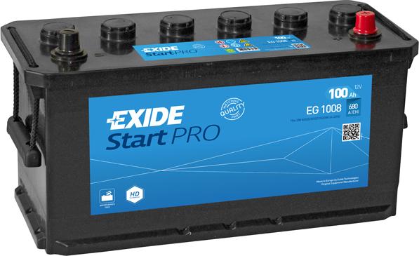 Exide EG1008 - Startera akumulatoru baterija www.autospares.lv