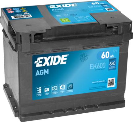 Exide EK600 - Startera akumulatoru baterija www.autospares.lv