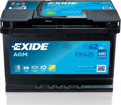 Exide EK620 - Startera akumulatoru baterija www.autospares.lv