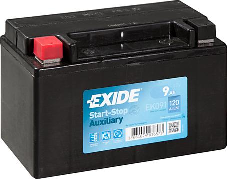 Exide EK091 - Startera akumulatoru baterija www.autospares.lv