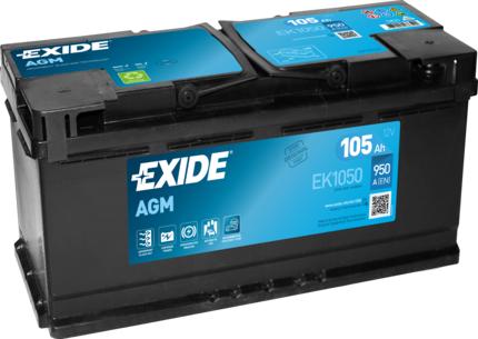 Exide EK1050 - Startera akumulatoru baterija www.autospares.lv
