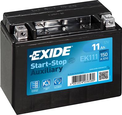 Exide EK111 - Startera akumulatoru baterija www.autospares.lv