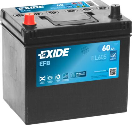 Exide EL605 - Startera akumulatoru baterija www.autospares.lv