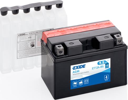 Exide ET12A-BS - Startera akumulatoru baterija www.autospares.lv