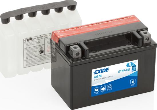 Exide ETX9-BS - Startera akumulatoru baterija www.autospares.lv