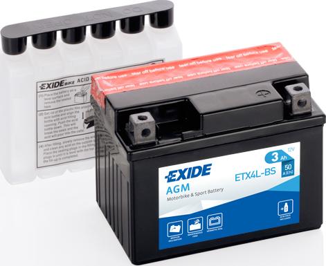 Exide ETX4L-BS - Startera akumulatoru baterija www.autospares.lv