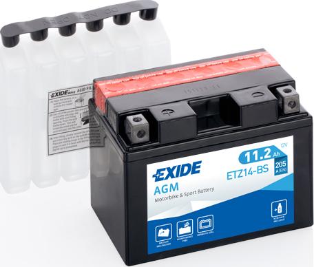 Exide ETZ14-BS - Startera akumulatoru baterija www.autospares.lv