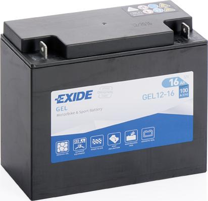 Exide GEL12-16  - Startera akumulatoru baterija www.autospares.lv