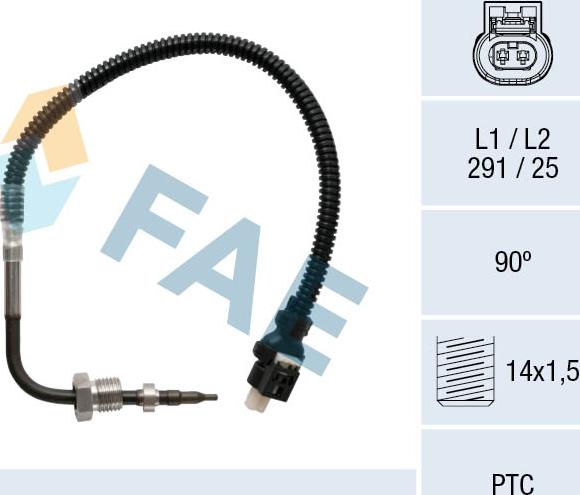 FAE 68053 - Devējs, Izplūdes gāzu temperatūra www.autospares.lv