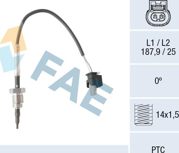 FAE 68052 - Devējs, Izplūdes gāzu temperatūra www.autospares.lv
