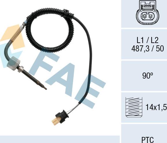FAE 68015 - Devējs, Izplūdes gāzu temperatūra www.autospares.lv