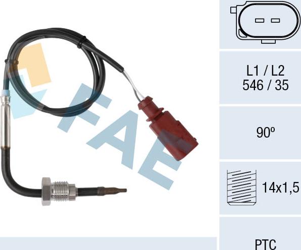 FAE 68016 - Devējs, Izplūdes gāzu temperatūra www.autospares.lv