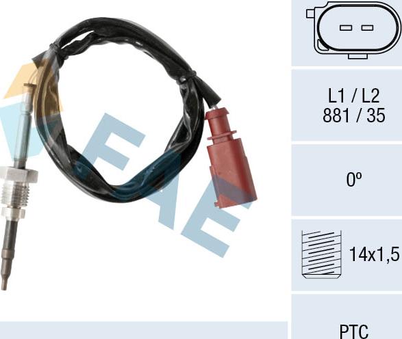 FAE 68017 - Devējs, Izplūdes gāzu temperatūra www.autospares.lv