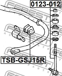 Febest TSB-GSJ15R - Bukse, Stabilizators www.autospares.lv