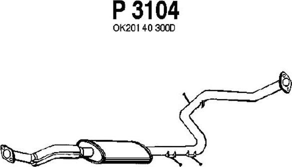 Fenno P3104 - Vidējais izpl. gāzu trokšņa slāpētājs www.autospares.lv