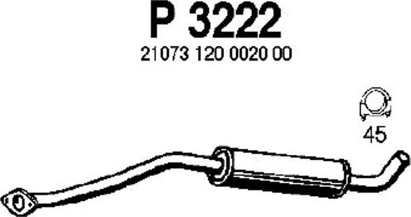 Fenno P3222 - Vidējais izpl. gāzu trokšņa slāpētājs www.autospares.lv