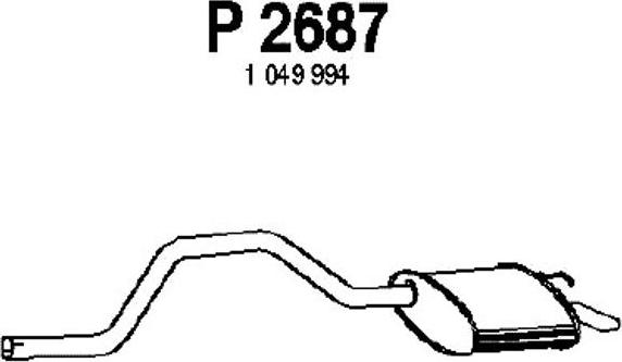 Fenno P2687 - Izplūdes gāzu trokšņa slāpētājs (pēdējais) www.autospares.lv