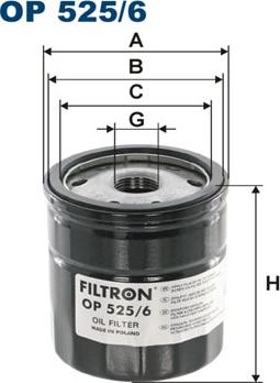 Filtron OP525/6 - Eļļas filtrs www.autospares.lv