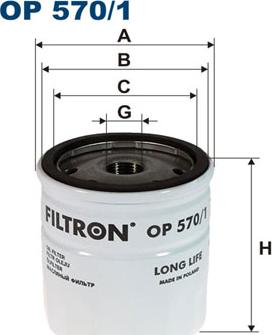 Filtron OP570/1 - Eļļas filtrs www.autospares.lv