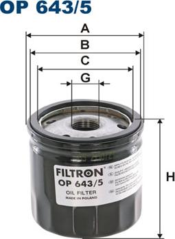 Filtron OP643/5 - Eļļas filtrs www.autospares.lv