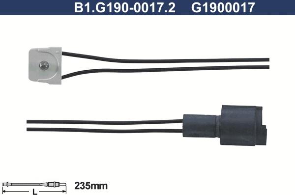 Galfer B1.G190-0017.2 - Indikators, Bremžu uzliku nodilums www.autospares.lv