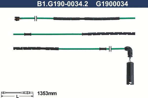 Galfer B1.G190-0034.2 - Indikators, Bremžu uzliku nodilums www.autospares.lv