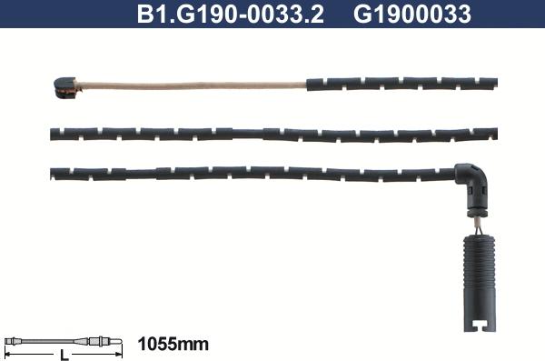 Galfer B1.G190-0033.2 - Indikators, Bremžu uzliku nodilums www.autospares.lv