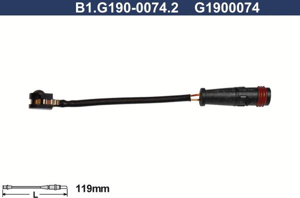Galfer B1.G190-0074.2 - Indikators, Bremžu uzliku nodilums www.autospares.lv